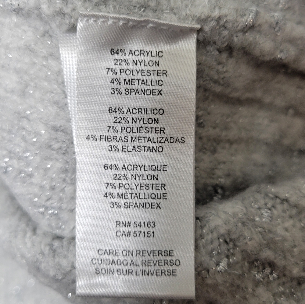 Karl Lagerfeld Gray Women's Bonjour Script Sweater | Size: XL - Picture 10 of 10